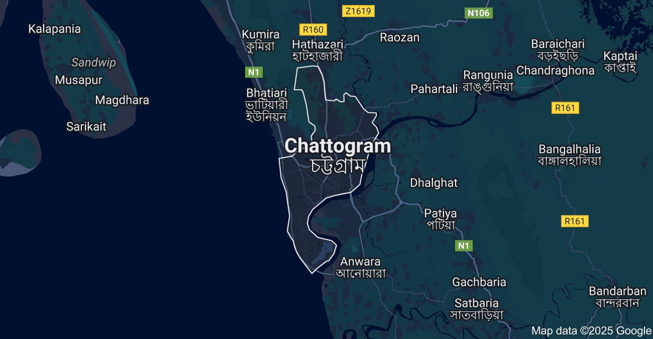 চট্টগ্রাম জেলার মানচিত্র | চট্টগ্রাম জেলার অবস্থান ও আয়তন