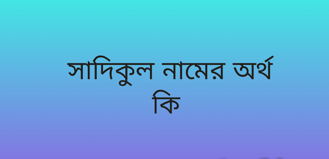 সাদিকুল নামের অর্থ কি | Sadiqul namer ortho ki | Sadiqul name meaning in Bengali