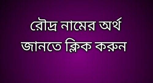 রৌদ্র নামের অর্থ কি | Rodro namer ortho ki | Rodro name meaning in Bengali